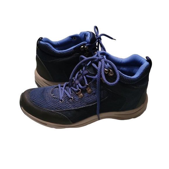 Vionic Cypress Size 8 Women's Blue Suede Mesh Water Resistant Hiking Shoes Boots - Picture 4 of 10